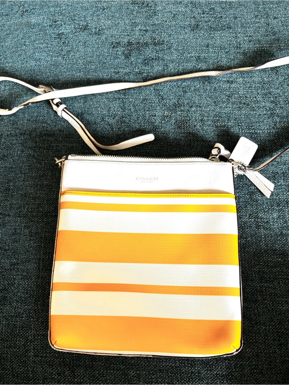 Coach Bleecker North/South Striped Coated Canvas Swinpack Purse No. 51559